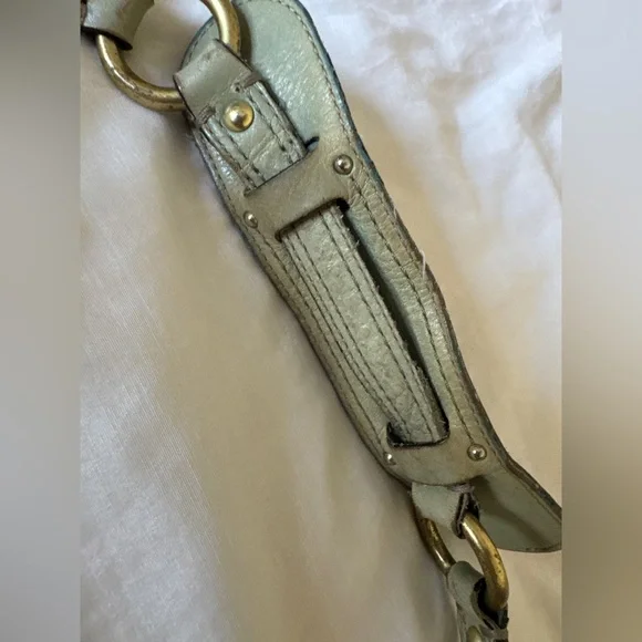 Coach Vintage Carly Hobo Bag Mint Light Blue Teal Leather Bag - Picture 7 of 14